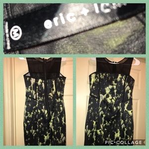 Black and lime green dress